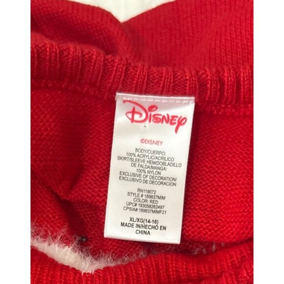 Disney Minnie Mouse Girls XL (14-16) Red Sweater Dress Party Christmas Holiday - Picture 4 of 5